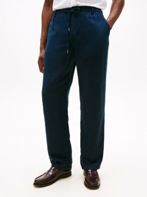 blau murray weite hose mit leinen für herren - tommy hilfiger