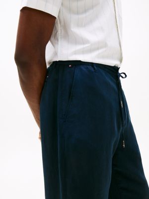 blau murray weite hose mit leinen für herren - tommy hilfiger
