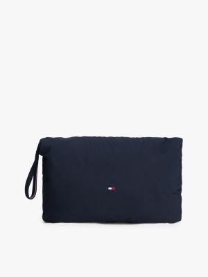 blue packable water repellent zip-thru ivy jacket for men tommy hilfiger