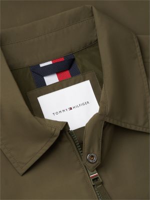 giacca stile college ripiegabile verde da uomini tommy hilfiger