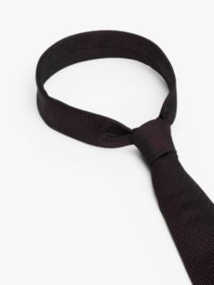 Micro Dot Pure Silk Jacquard Tie — Brown 3