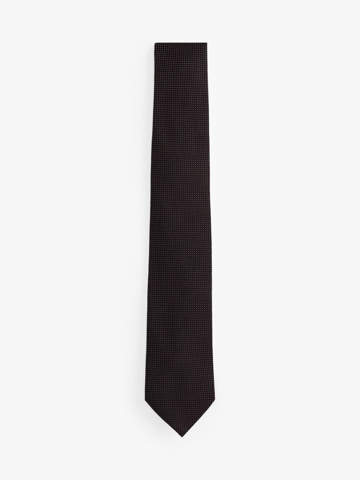 Micro Dot Pure Silk Jacquard Tie — Brown