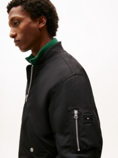 Water Repellent Relaxed Bomber Jacket — Black 2