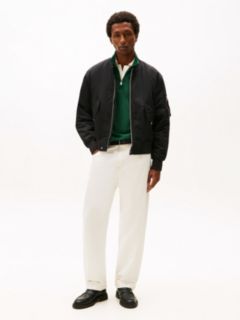 Water Repellent Relaxed Bomber Jacket — Black 3