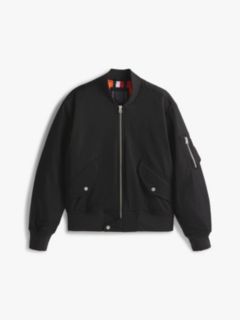 Water Repellent Relaxed Bomber Jacket — Black 5