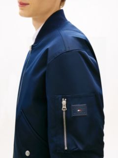 Water Repellent Relaxed Bomber Jacket — Blue 2