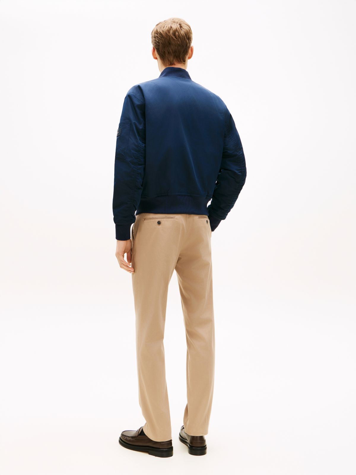 Water Repellent Relaxed Bomber Jacket — Blue