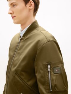 Water Repellent Relaxed Bomber Jacket — Green 2
