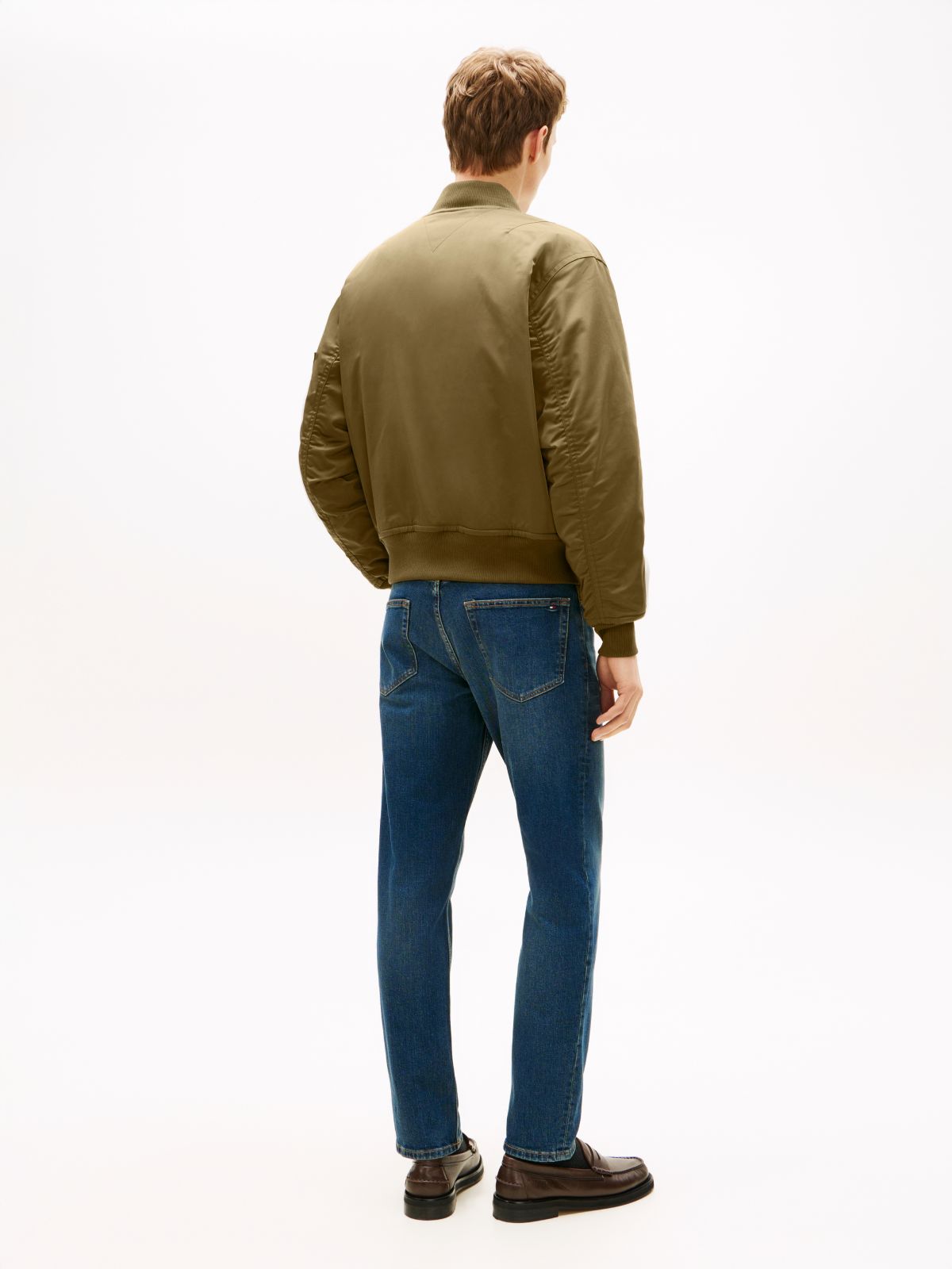 Water Repellent Relaxed Bomber Jacket — Green