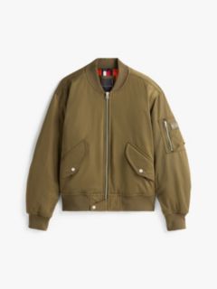 Water Repellent Relaxed Bomber Jacket — Green 6