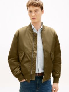 Water Repellent Relaxed Bomber Jacket — Green 1