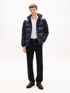 Water Repellent Down Hooded Puffer Jacket — Blue 3