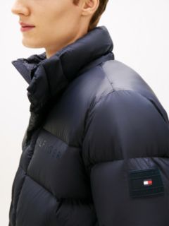 Water Repellent Down Hooded Puffer Jacket — Blue 4