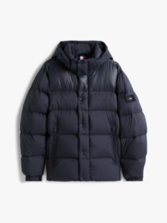 Water Repellent Down Hooded Puffer Jacket — Blue 6