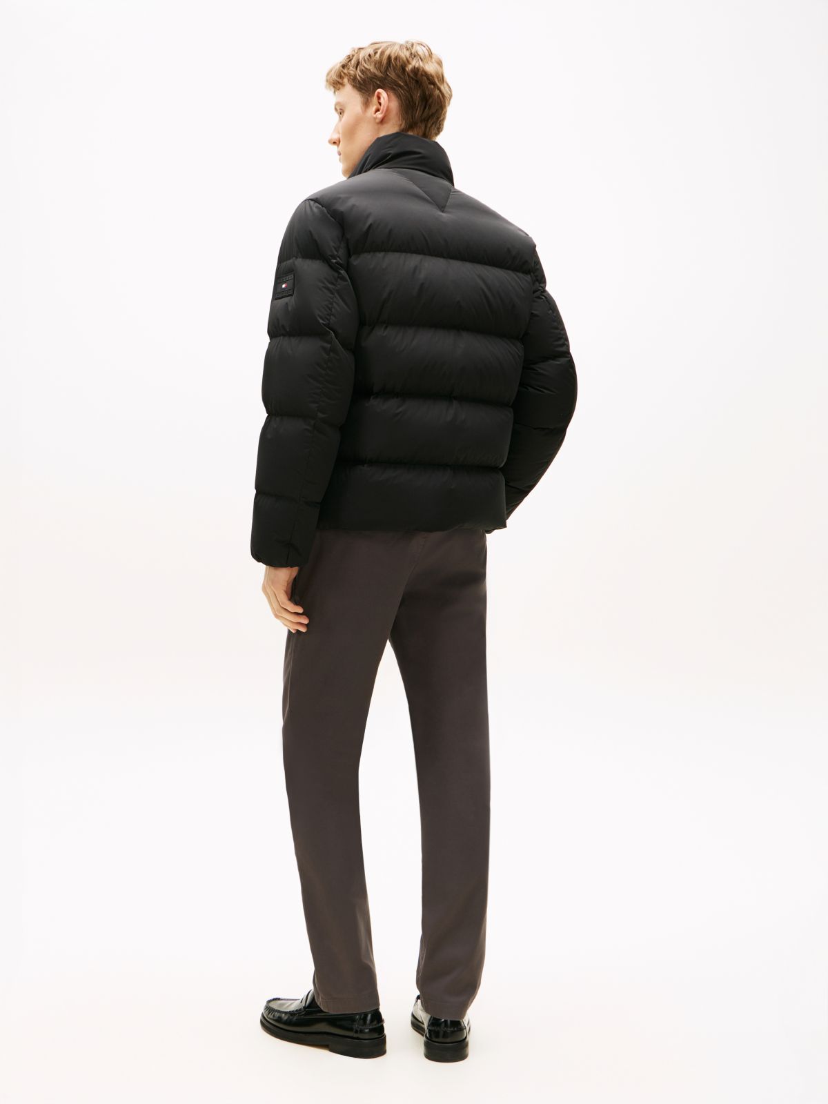 Water Repellent Down Puffer Jacket — Black