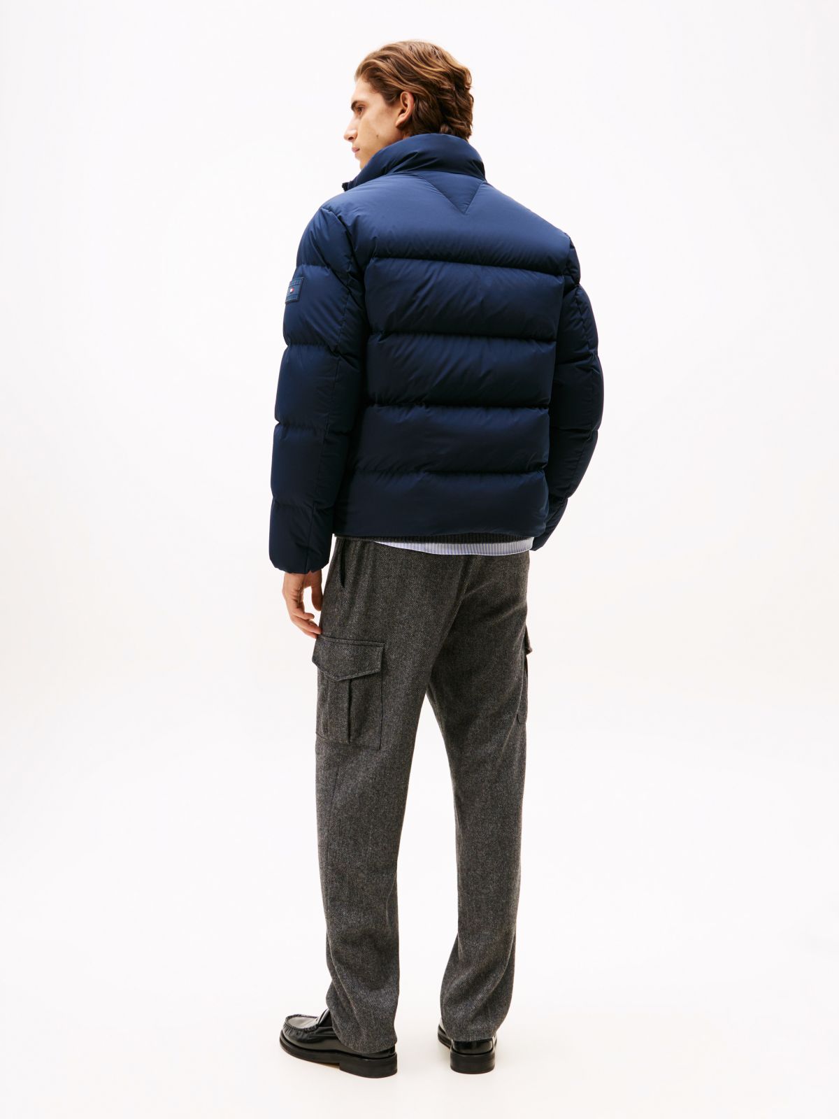 Water Repellent Down Puffer Jacket — Blue