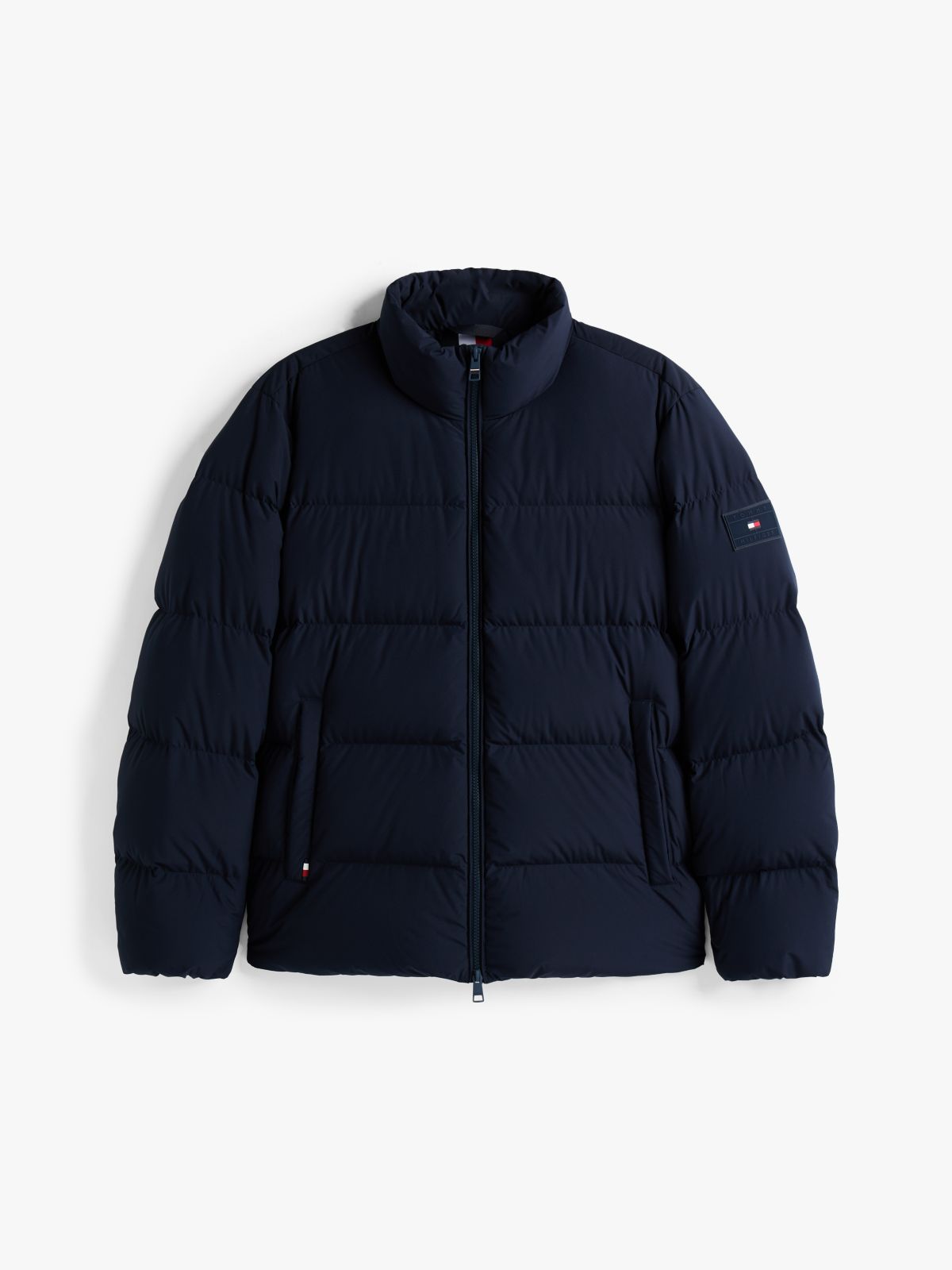Water Repellent Down Puffer Jacket — Blue