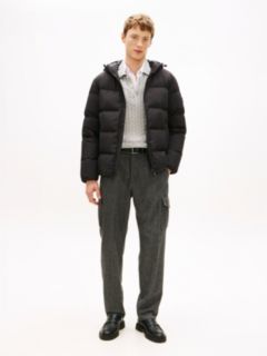 Water Repellent Down Hooded Puffer Jacket — Black 3
