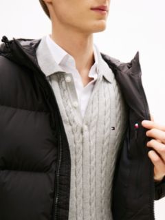 Water Repellent Down Hooded Puffer Jacket — Black 4