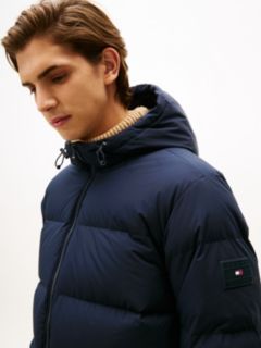 Water Repellent Down Hooded Puffer Jacket — Blue 2