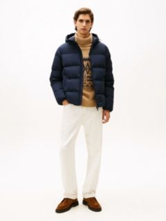 Water Repellent Down Hooded Puffer Jacket — Blue 3