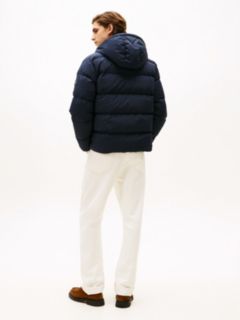 Water Repellent Down Hooded Puffer Jacket — Blue 4