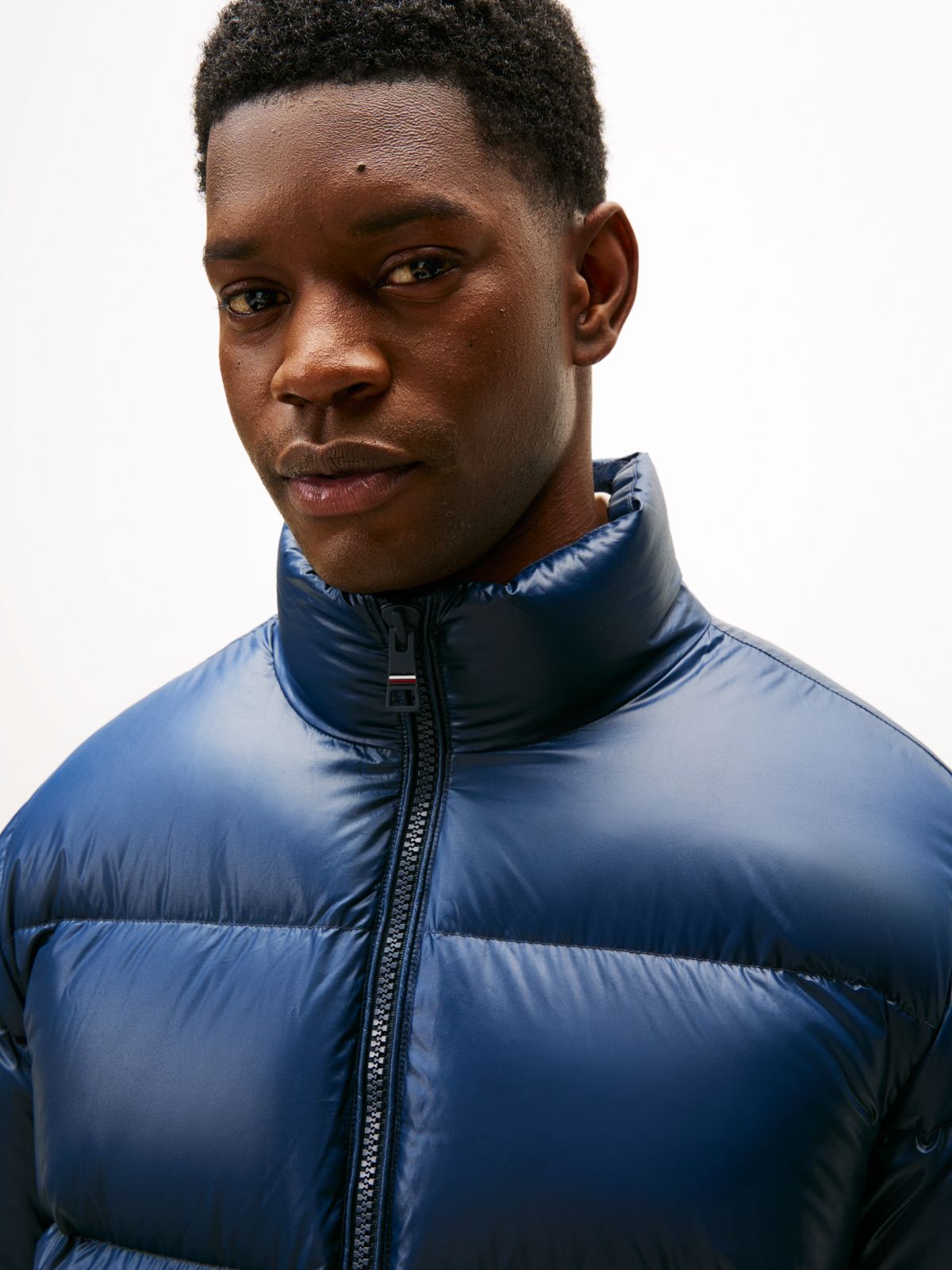 Shiny Water Repellent Down Puffer Jacket — Grey
