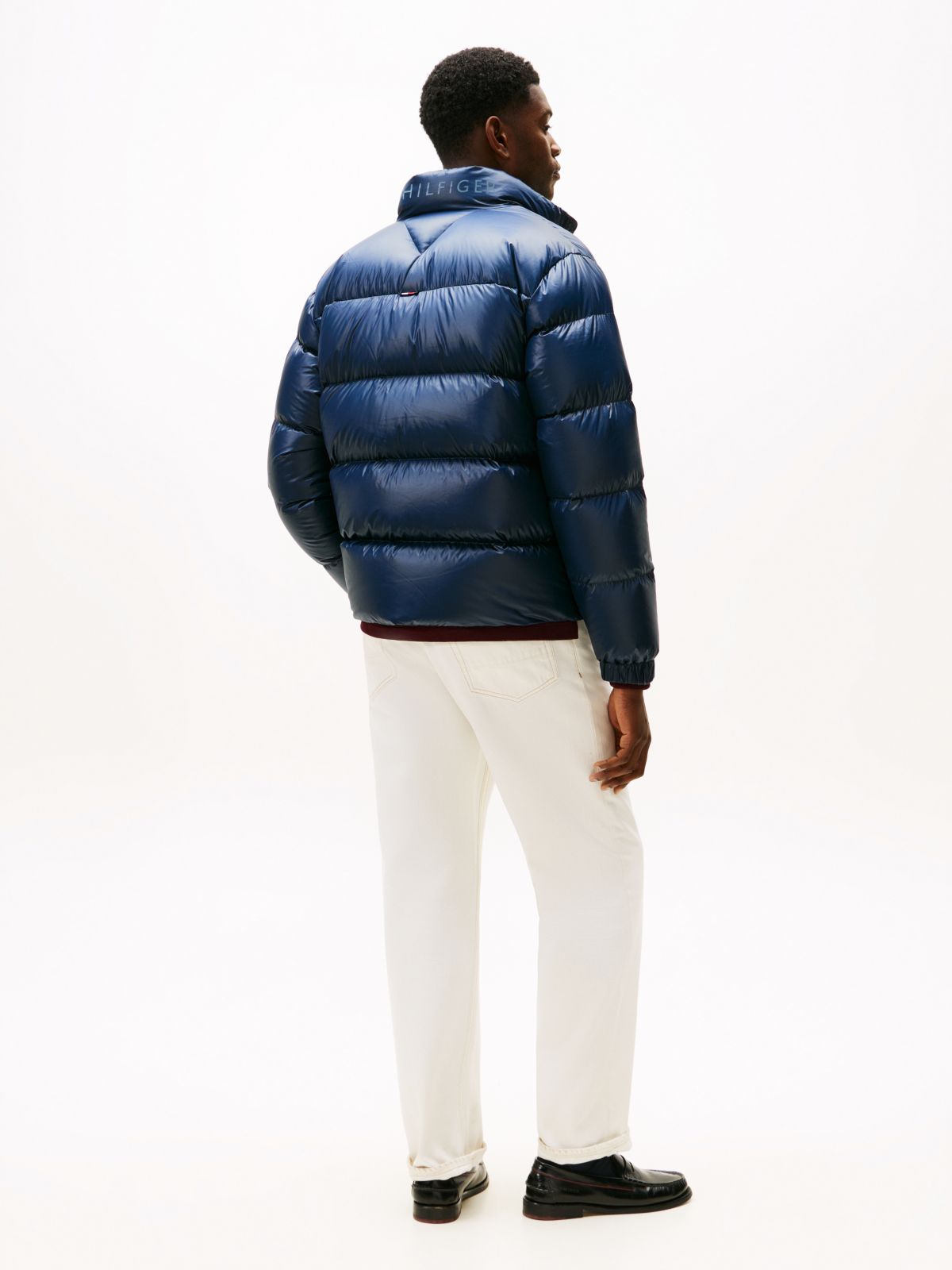 Shiny Water Repellent Down Puffer Jacket — Grey