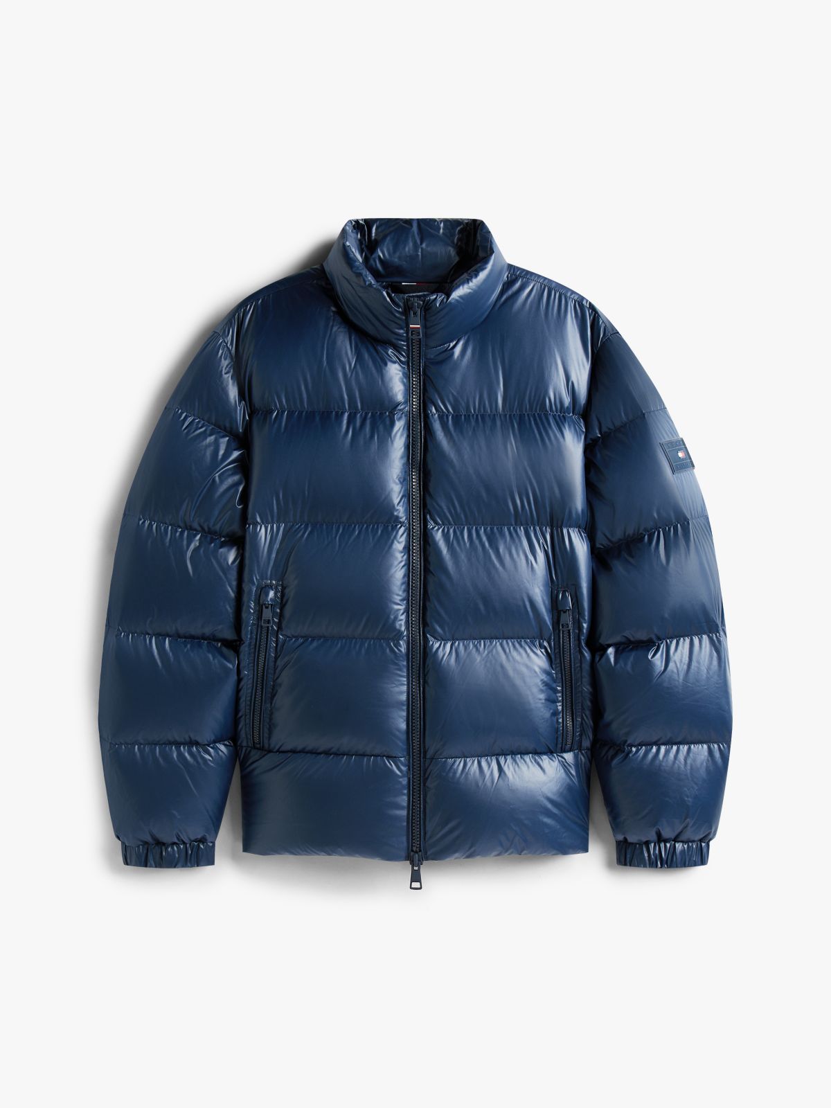 Shiny Water Repellent Down Puffer Jacket — Grey