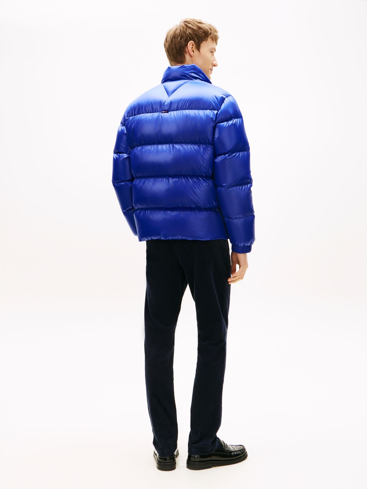 Shiny Water Repellent Down Puffer Jacket — Blue