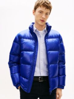 Shiny Water Repellent Down Puffer Jacket — Blue 1