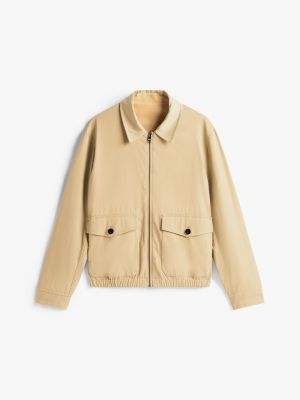 beige corduroy reversible ivy jacket for men tommy hilfiger