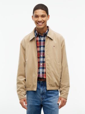 beige reversible corduroy ivy jacket for men tommy hilfiger