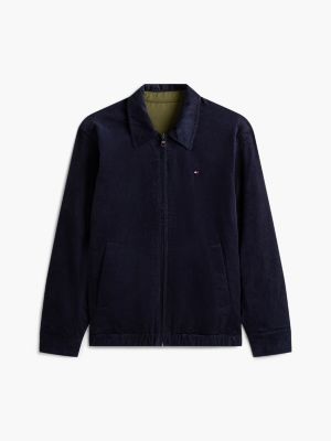 blue corduroy reversible ivy jacket for men tommy hilfiger