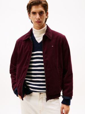 burgundy corduroy reversible ivy jacket for men tommy hilfiger