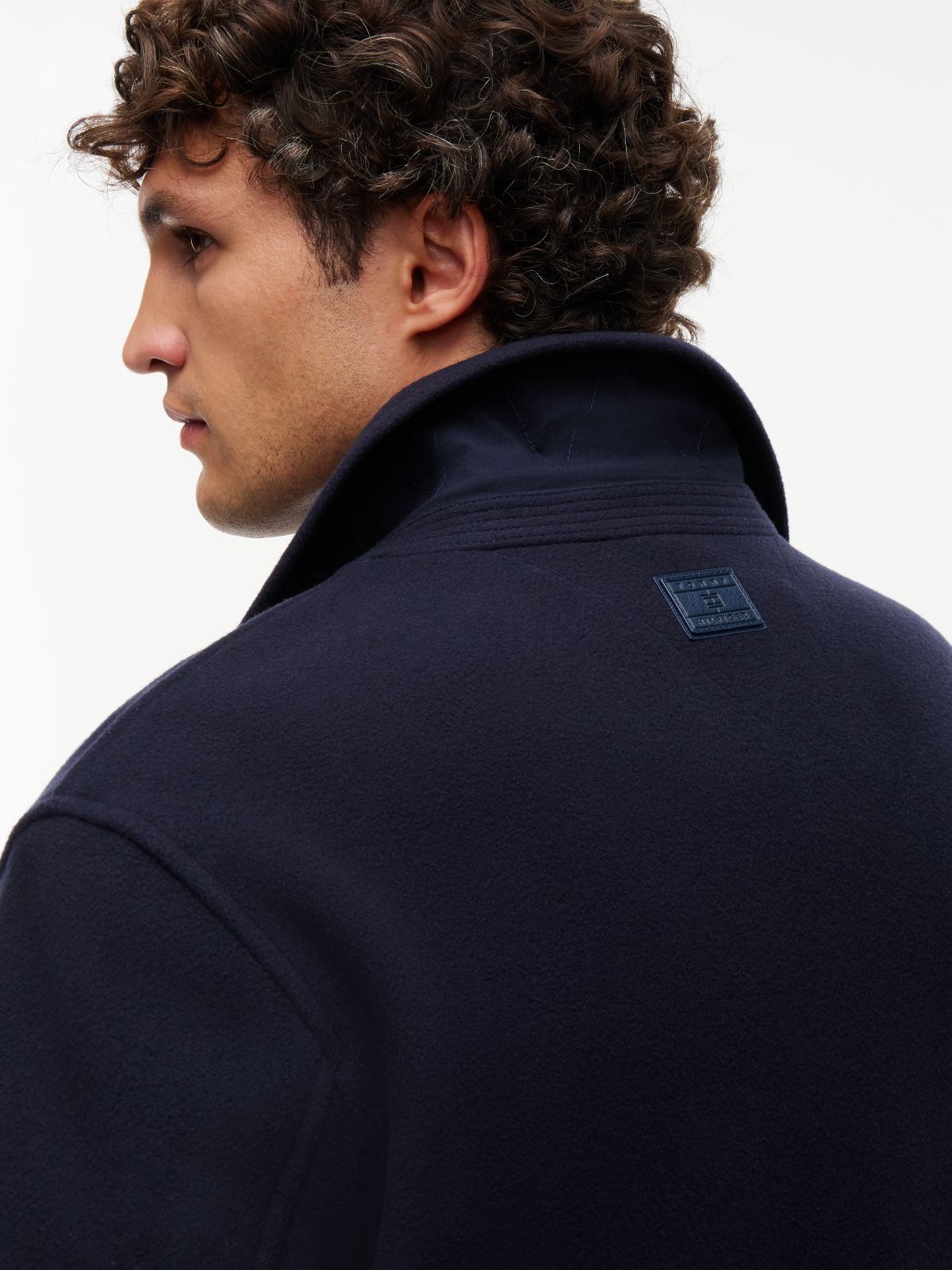 Wool Blend Zip-Thru Ivy Jacket — Blue