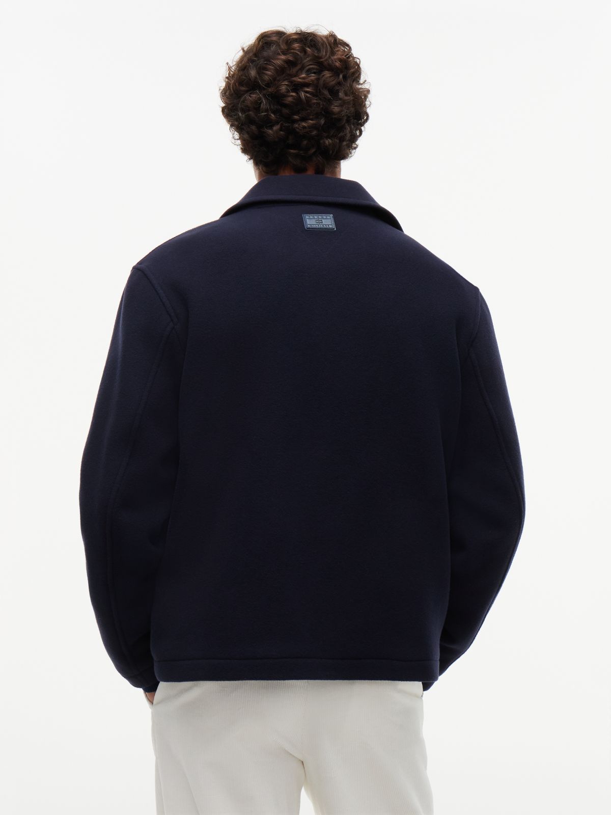 Wool Blend Zip-Thru Ivy Jacket — Blue