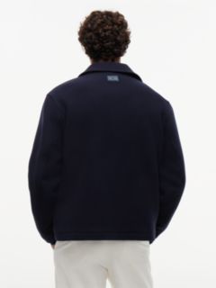 Wool Blend Zip-Thru Ivy Jacket — Blue 6