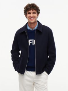 Wool Blend Zip-Thru Ivy Jacket — Blue 1