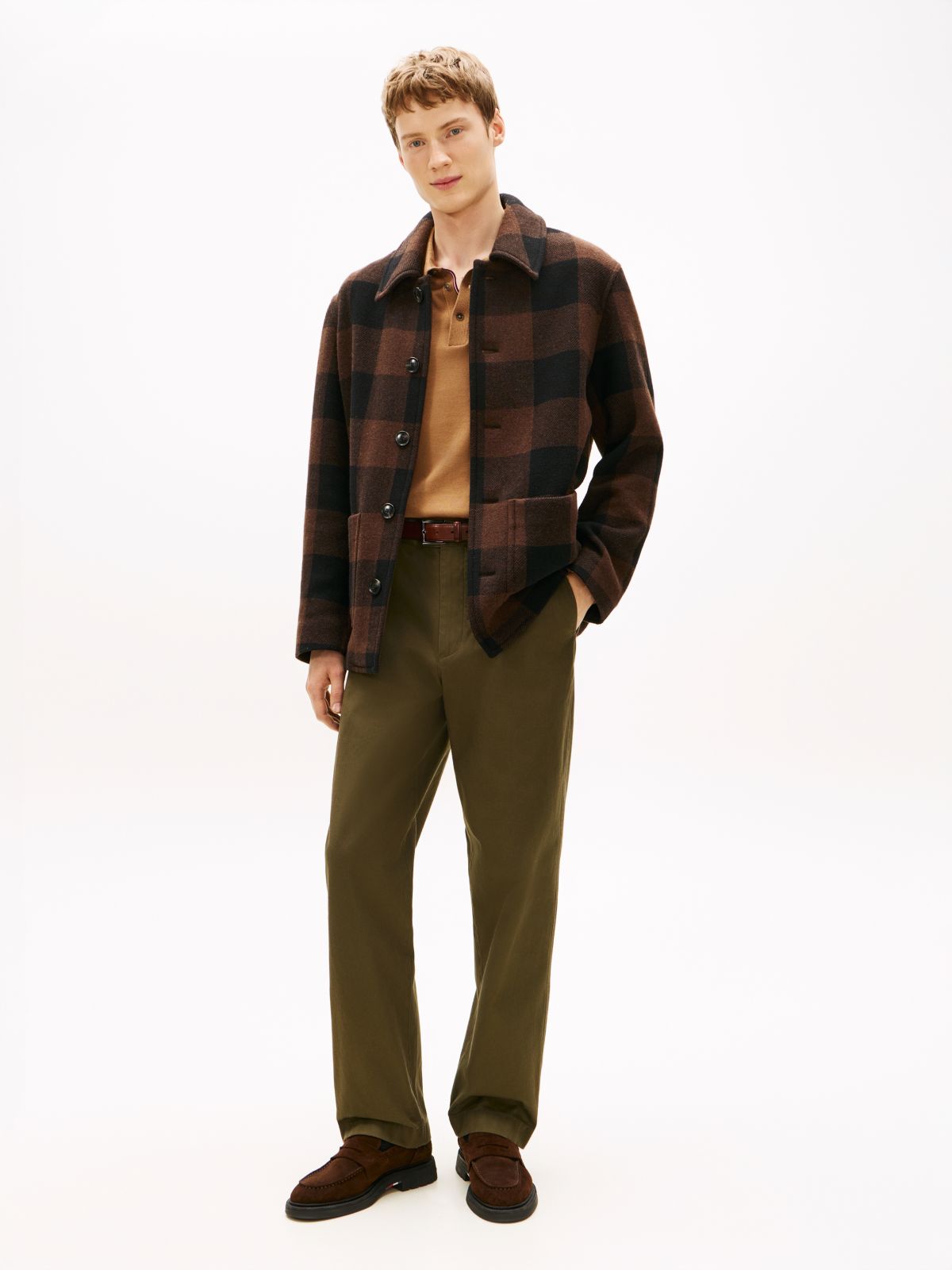 Wool Blend Check Chore Jacket — Multi