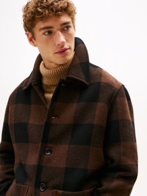 giacca in stile da lavoro in misto lana multicolore da uomini tommy hilfiger