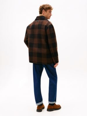 giacca in stile da lavoro in misto lana multicolore da uomini tommy hilfiger