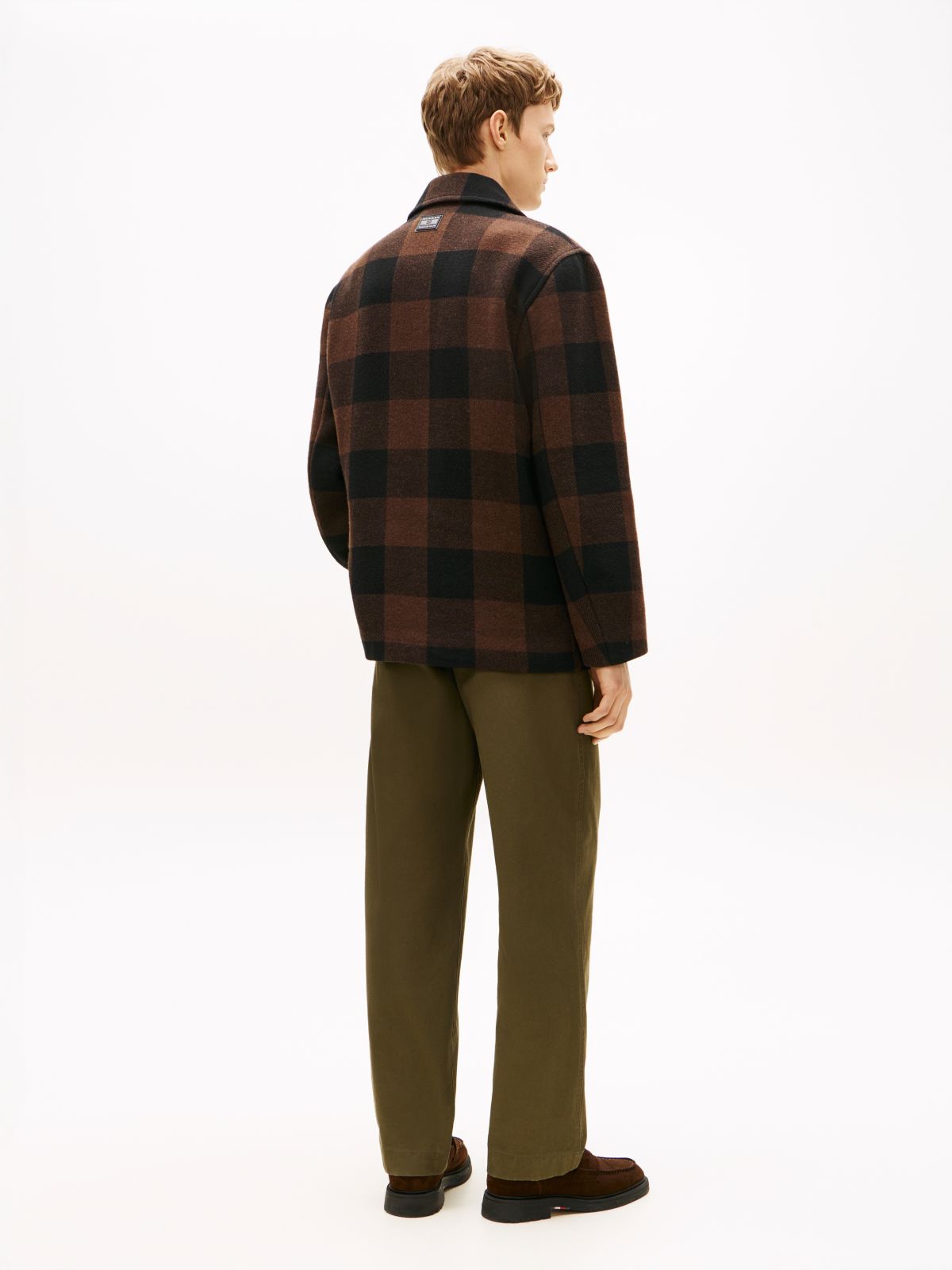 Wool Blend Check Chore Jacket — Multi