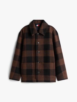 giacca in stile da lavoro in misto lana multicolore da uomini tommy hilfiger