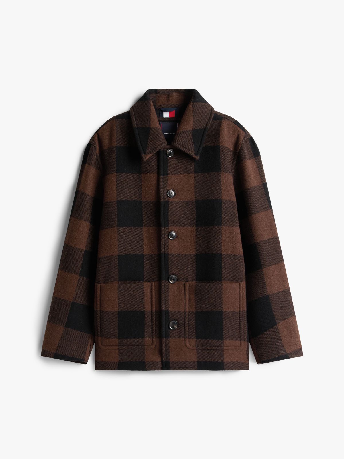 Wool Blend Check Chore Jacket — Multi