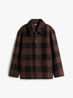 Wool Blend Check Chore Jacket — Multi 6