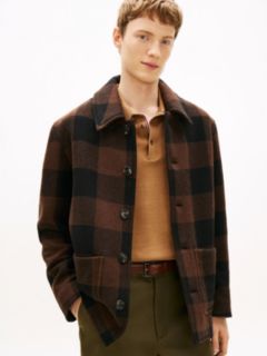 Wool Blend Check Chore Jacket — Multi 1