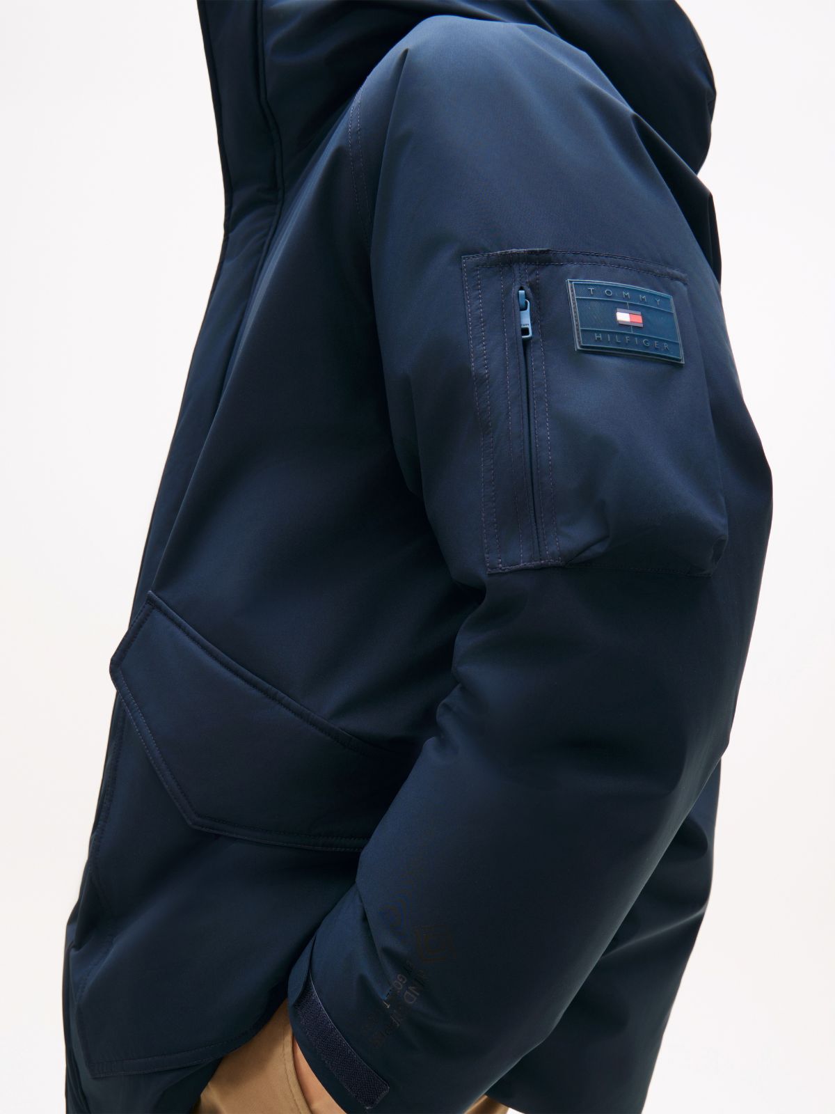 Water Repellent Windproof Down Hooded Parka — Blue