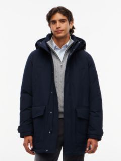 Logo Patch Down Hooded Rockie Parka — Blue 2