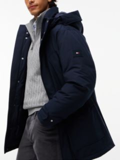 Logo Patch Down Hooded Rockie Parka — Blue 4